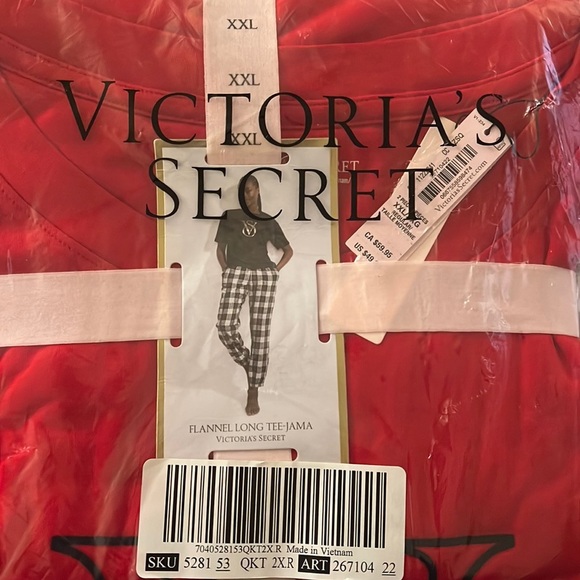 Victoria's Secret Other - Victoria Secret Flannel Jogger Tee-Jama Set